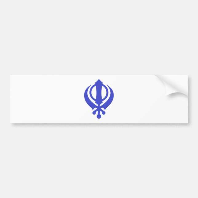 Sikh Khanda Blue Bumper Sticker (Front)