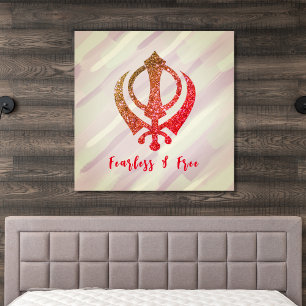 Sikh Khanda "Fearless & Free" Canvas Print