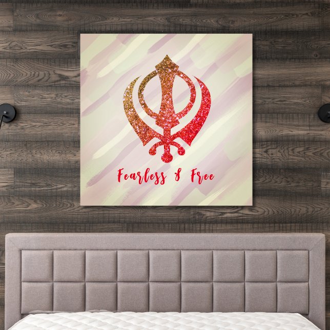 Sikh Khanda "Fearless & Free" Canvas Print (Creator Uploaded)