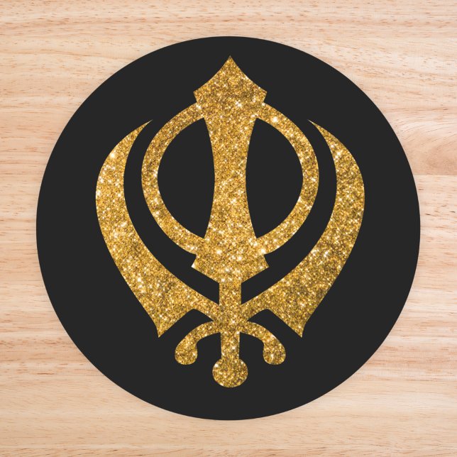 Sikh Khanda "Fearless & Free"  Classic Round Sticker (Creator Uploaded)