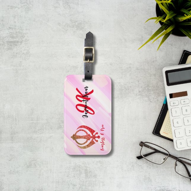 Sikh Khanda "Fearless & Free"  Luggage Tag (Creator Uploaded)