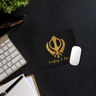 Sikh Khanda "Fearless & Free" Mouse Mat