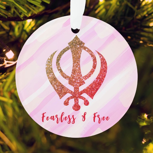 Sikh Khanda "Fearless & Free"  Ornament (Creator Uploaded)