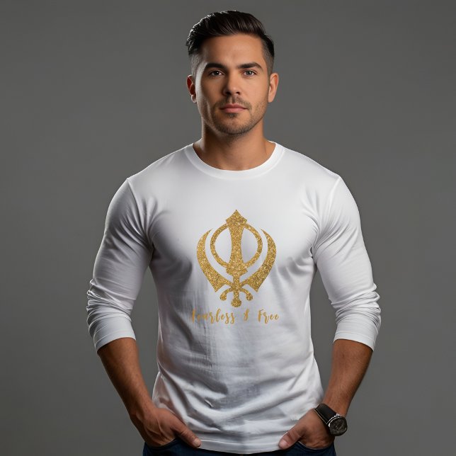 Sikh Khanda "Fearless & Free"  T-Shirt (Creator Uploaded)