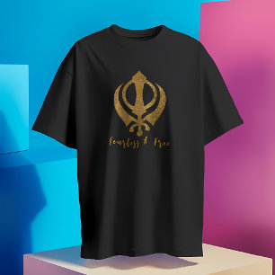 Sikh Khanda "Fearless & Free"  T-Shirt
