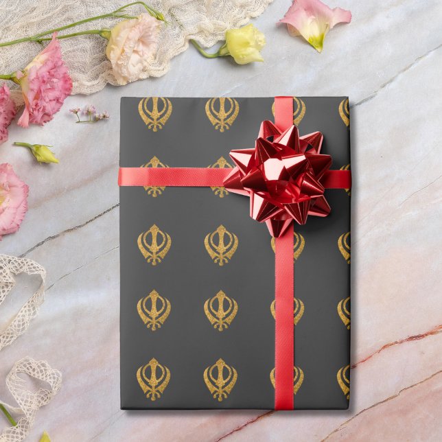 Sikh Khanda "Fearless & Free"  Wrapping Paper (Creator Uploaded)