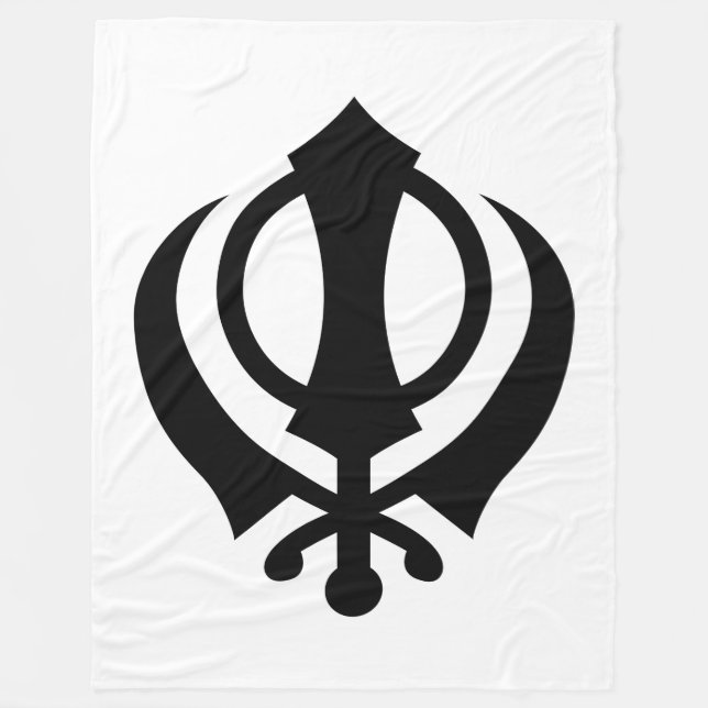 Sikh Khanda Fleece Blanket (Front)