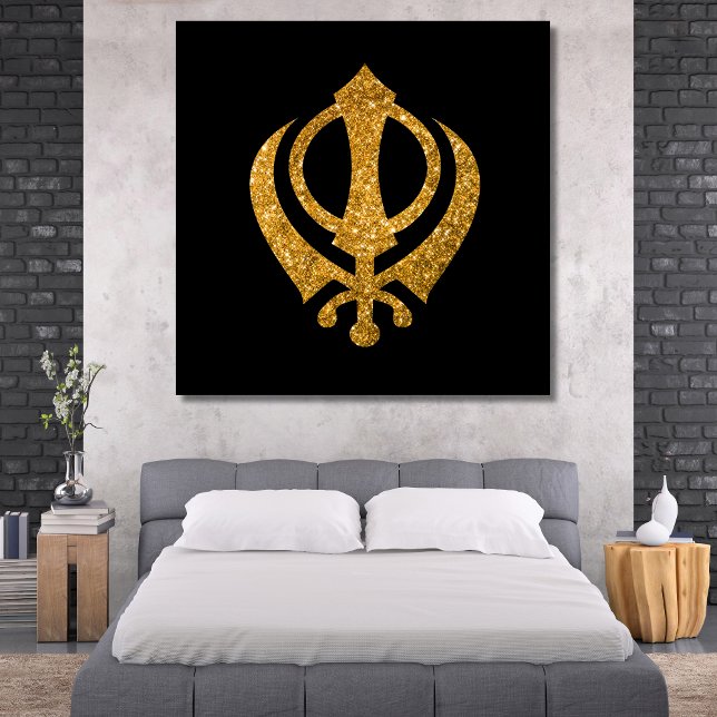 Sikh Khanda Glittery Symbol  Canvas Print (Creator Uploaded)