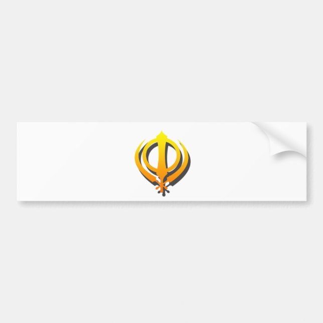 Sikh Khanda Khalsa Sikhism Punjabi Bumper Sticker (Front)