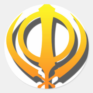 Sikh Khanda Khalsa Sikhism Punjabi Classic Round Sticker