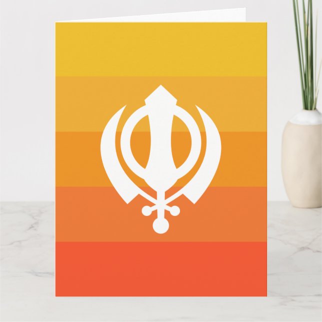 Sikh Khanda Symbol Greeting Card (Front)