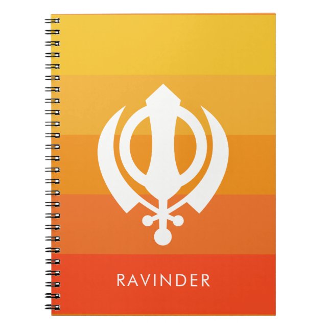 Sikh Khanda Symbol Personalised Notebook (Front)