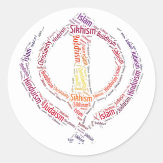 Sikh khanda symbol unique design classic round sticker