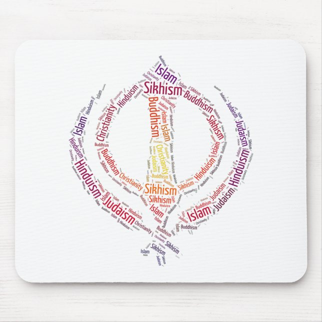 Sikh khanda symbol unique design mouse mat (Front)