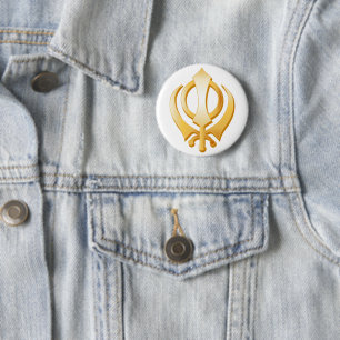 Sikh Symbol 6 Cm Round Badge