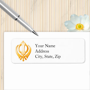 Sikh Symbol Address Label
