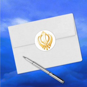 Sikh Symbol Classic Round Sticker