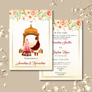 Sikh wedding invitation Punjabi wedding invitation