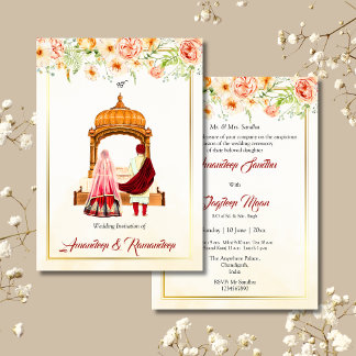 Sikh wedding invitation Punjabi wedding invitation