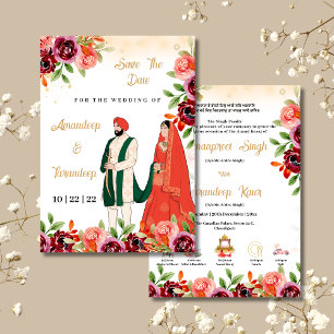 Sikh wedding invitation Punjabi wedding invitation