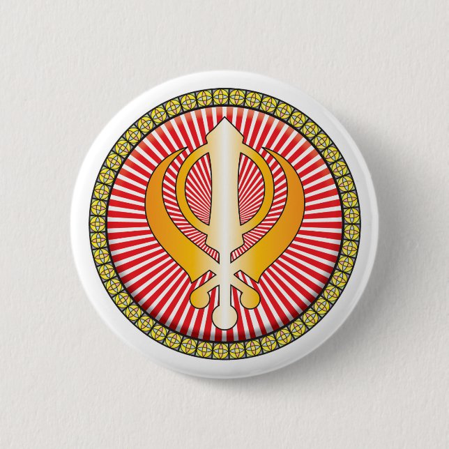 Sikhism Icon 6 Cm Round Badge (Front)