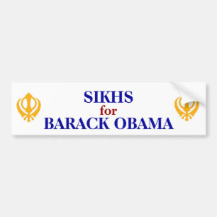 SIKHS FOR OBAMA BUMPER STICKER