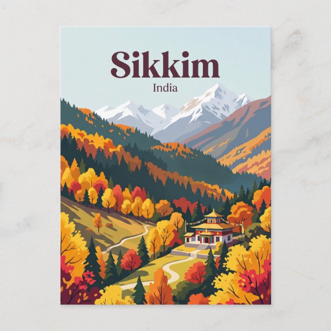 Sikkim India Postcard (Front)