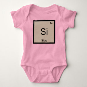 Silas Name Chemistry Element Periodic Table Baby Bodysuit