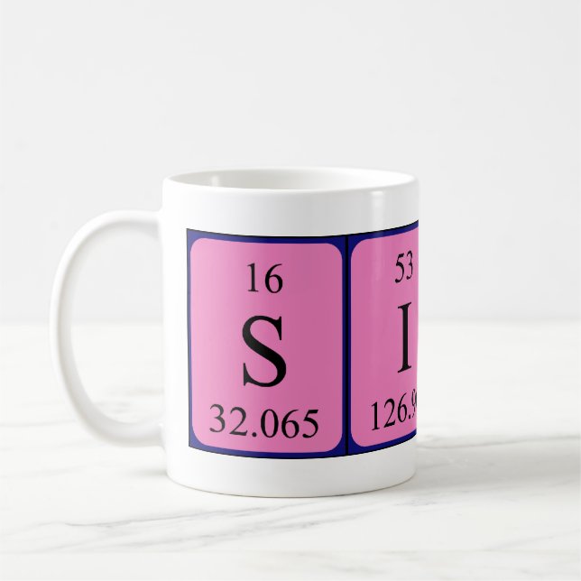 Silas periodic table name mug (Left)