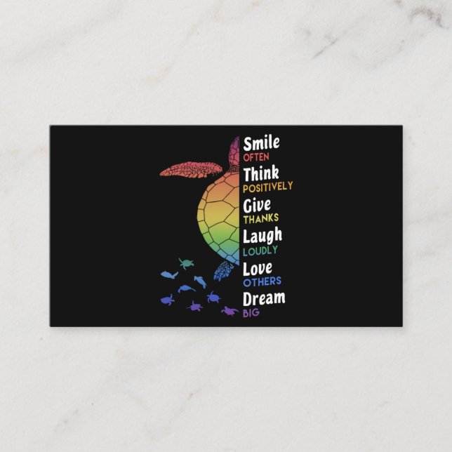 Sile Often, Think Positively, Give Thanks Business Card (Front)