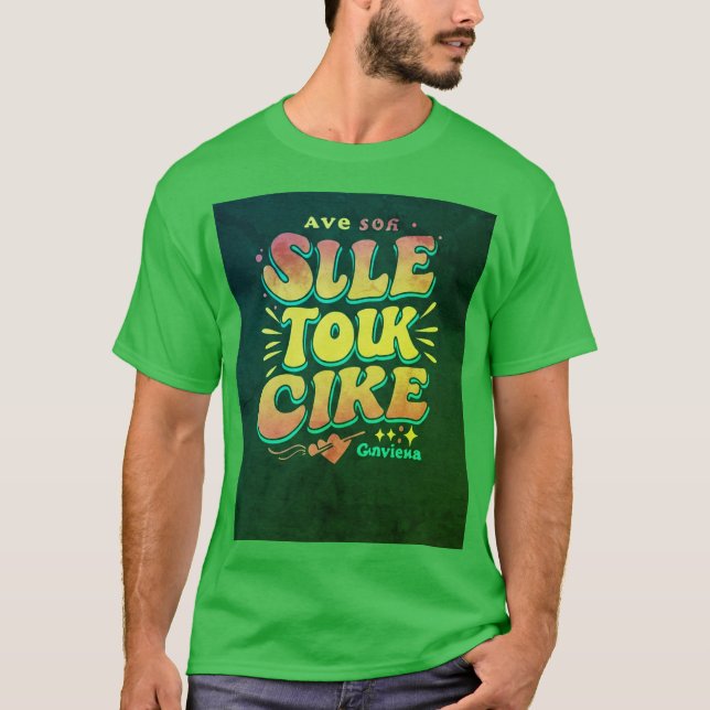 "SILE TOLK CIKE Slogan Printed Men's T-shirt" "Men T-Shirt (Front)