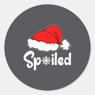 Siled Broke Santa Hat Christmas Matching Pajamas  Classic Round Sticker