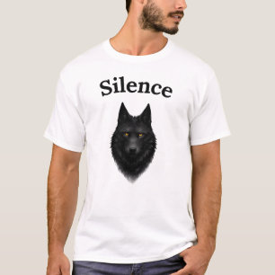 Silence Black Wolf Graphic T-Shirt