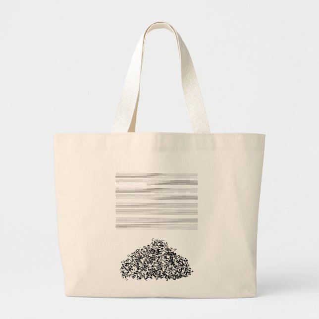 Silence Concept Collapsed Musical Notes  Tote (Front)