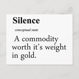 Silence Definition Postcard