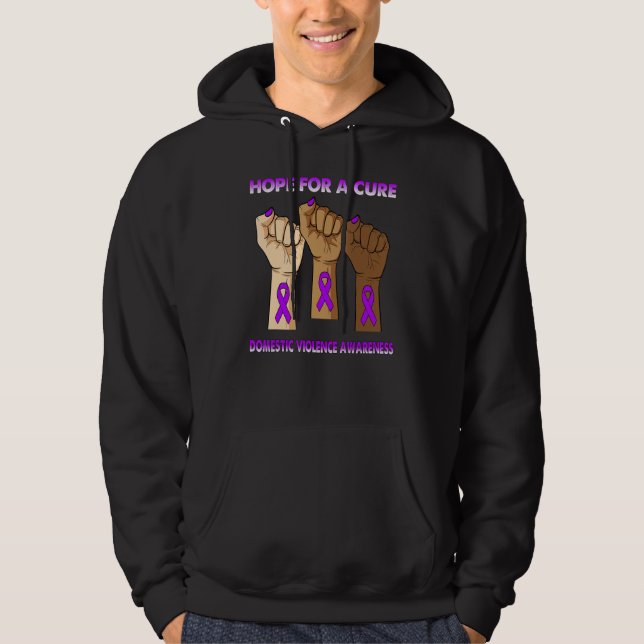 Silence Hand Hope For A Cure Domestic Violence Awa Hoodie (Front)