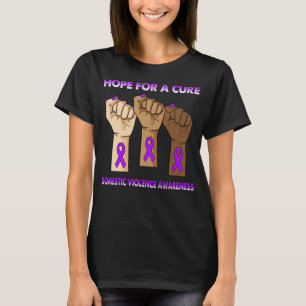 Silence Hand Hope For A Cure Domestic Violence  T-Shirt