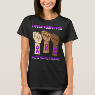Silence Hand I Wear Purple For Domestic Violence  T-Shirt