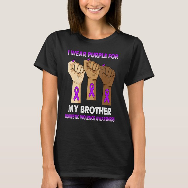 Silence Hand I Wear Purple For My Brother Domestic T-Shirt (Front)