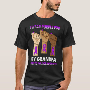 Silence Hand I Wear Purple For My Grandpa Domestic T-Shirt
