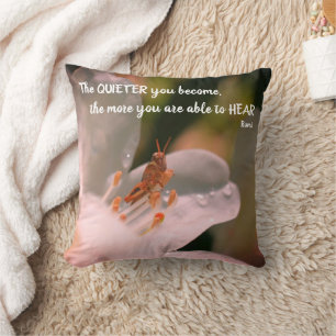Silence Inspirational Rumi Quote   Cushion