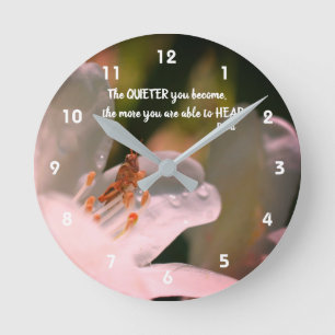 Silence Inspirational Rumi Quote   Round Clock
