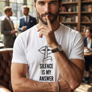 Silence Is My Answer Minimalist Statement Graphic T-Shirt