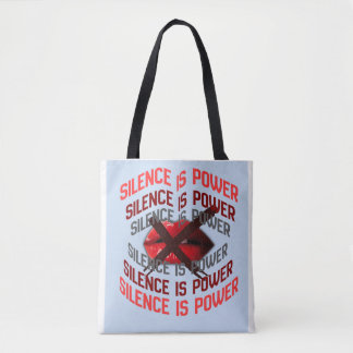 Silence Is Power Bold Typography Art Tote Bag