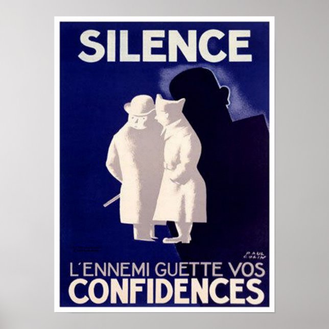 Silence L'ennemi Guette Vos Confidences French War Poster (Front)