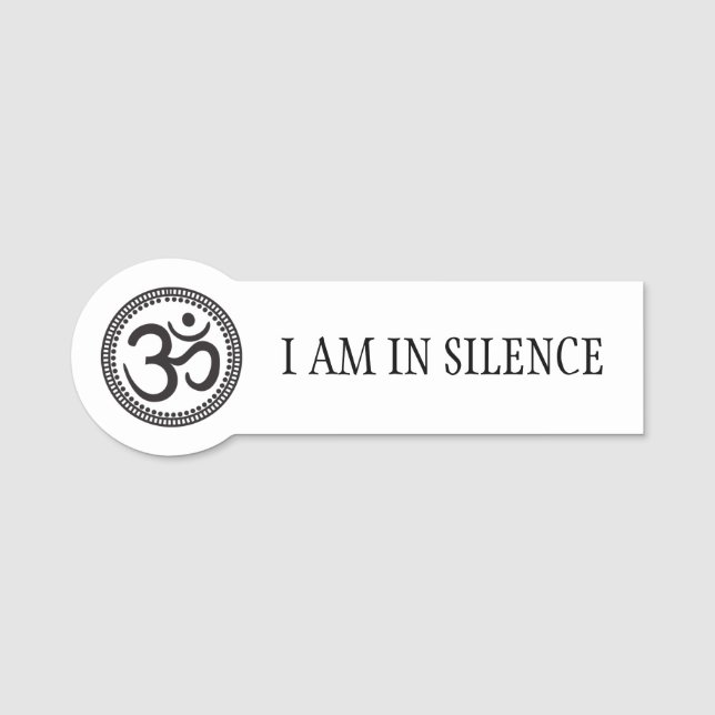 Silence Meditation - Om Symbol Tag (Front)
