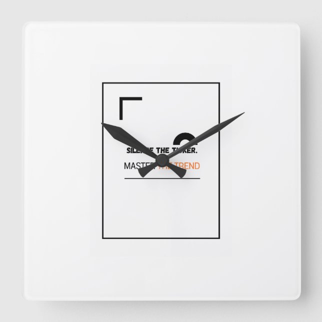  Silence the Ticker Square Wall Clock for Investor (Front)