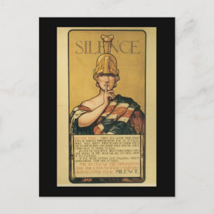 Silence World War II Postcard