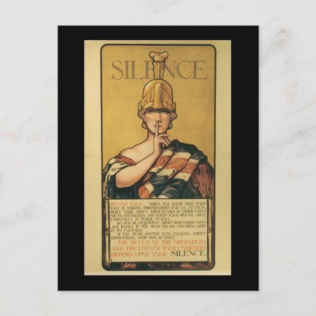 Silence World War II Postcard (Front)