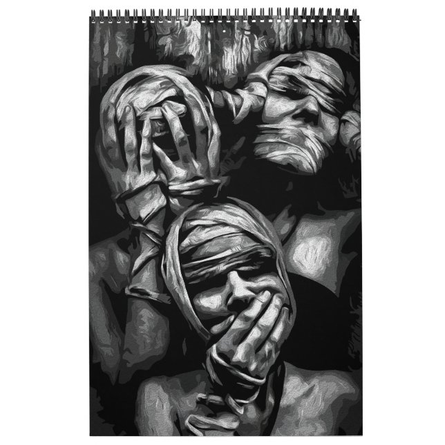 Silenced Shadows: Abstract Faces Calendar (Cover)